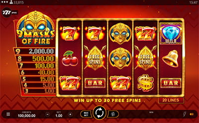 9 Masks of Fire Caça-Níquel Giros Grátis