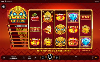 9 Masks of Fire Caça-Níquel Mobile